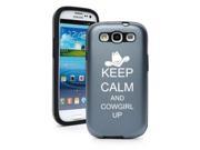 Silver Gray Samsung Galaxy S III S3 Aluminum Silicone Hard Case SK66 Keep Calm and Cowgirl Up