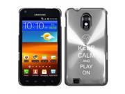Silver Samsung Galaxy S II Epic 4g Touch Aluminum Plated Hard Back Case Cover H414 Keep Calm and Play On Volleyball
