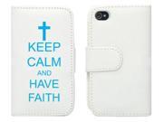 White Apple iPhone 4 4S 4G LP373 Leather Wallet Case Cover Light Blue Keep Calm and Have Faith Cross White Apple iPhone 4 4S 4G LP373 Leather Wallet Case Cover Light Blue Keep Calm and Have Faith Cross
