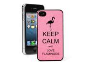 Pink Apple iPhone 4 4S 4G Glitter Bling Hard Case Cover G284 Keep Calm and Love Flamingos