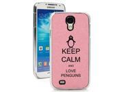 Pink Samsung Galaxy S4 SIV Glitter Bling Hard Case Cover GK380 Keep Calm and Love Penguins Pink Samsung Galaxy S4 SIV Glitter Bling Hard Case Cover GK380 Keep Calm and Love Penguins