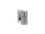 Silver Apple iPhone 5 5s Glitter Bling Hard Case Cover 5G501 Keep Calm and Pray On Cross