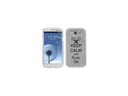 Silver Samsung Galaxy S3 SIII i9300 Glitter Bling Hard Case Cover KG439 Keep Calm and Play On Tennis