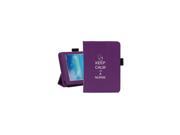 Samsung Galaxy Tab 3 7.0 7 Purple Leather Case Cover Stand Keep Calm I Am A Nurse