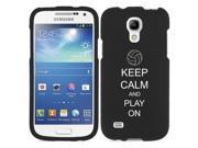 Samsung Galaxy S4 MINI S IV Snap On 2 Piece Rubber Hard Case Cover Keep Calm and Play On Volleyball Black
