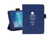 Samsung Galaxy Tab 3 7.0 7 Blue Leather Case Cover Stand Keep Calm and Play On Basketball