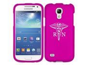 Samsung Galaxy S4 S IV Snap On 2 Piece Rubber Hard Case Cover Medical Symbol RN Registered Nurse Hot Pink