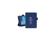 Samsung Galaxy Tab 3 7.0 7 Blue Leather Case Cover Stand Keep Calm and Swim On Swimmer