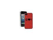 Red Apple iPhone 4 4S 4G Glitter Bling Hard Case Cover G1523 Peace Love Dance