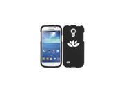 Samsung Galaxy S4 S IV Snap On 2 Piece Rubber Hard Case Cover Yoga Lotus Icon Black