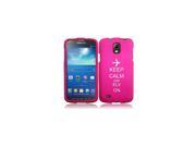 Samsung Galaxy S4 ACTIVE i537 Snap On 2 Piece Rubber Hard Case Cover Keep Calm and Fly On Airplane Hot Pink