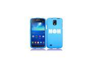 Samsung Galaxy S4 ACTIVE i537 Snap On 2 Piece Rubber Hard Case Cover Volleyball Mom Light Blue