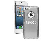 Apple iPhone 5 5s Rhinestone Crystal Bling Hard Case Cover Double Infinity Silver