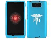 Motorola Droid ULTRA XT1080 Snap On 2 Piece Rubber Hard Case Cover PT Physical Therapy Med Symbol Light Blue