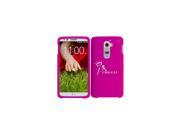 LG G2 AT T Sprint T Mobile Snap On 2 Piece Rubber Hard Case Cover Princess with Crown Hot Pink