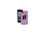 Purple Apple iPhone 4 4S 4G Glitter Bling Hard Case Cover G922 Flip Flops with Hibiscus