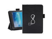 Samsung Galaxy Tab 3 7.0 7 Black Leather Case Cover Stand Infinity Love Nursing Stethoscope