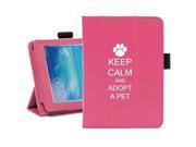 Samsung Galaxy Tab 3 7.0 7 Hot Pink Leather Case Cover Stand Keep Calm and Adopt A Pet