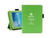 Samsung Galaxy Tab 3 7.0 7 Green Leather Case Cover Stand Keep Calm and Be A Princess