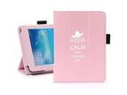 Samsung Galaxy Tab 3 7.0 7 Pink Leather Case Cover Stand Keep Calm and Cowgirl Up