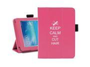 Samsung Galaxy Tab 3 7.0 7 Hot Pink Leather Case Cover Stand Keep Calm and Cut Hair