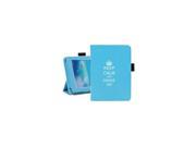 Samsung Galaxy Tab 3 7.0 7 Light Blue Leather Case Cover Stand Keep Calm and Dance On with Crown