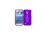 Samsung Galaxy S4 MINI S IV Snap On 2 Piece Rubber Hard Case Cover Keep Calm and Cheer On Purple