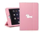 Apple iPad Air Pink Leather Magnetic Smart Case Cover Stand Dachshund Cartoon