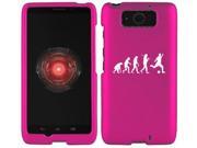 Motorola Droid MAXX XT1080M Snap On 2 Piece Rubber Hard Case Cover Evolution Soccer Hot Pink