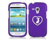 Samsung Galaxy S III S3 MINI i8190 Snap On 2 Piece Rubber Hard Case Cover Chihuahua Heart Purple