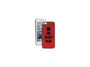 Apple iPhone 5 5s Glitter Bling Hard Case Cover Eat Sleep Play Baseball Softball Red