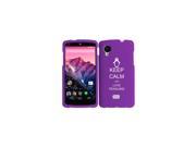 LG Google Nexus 5 Rubber Hard 2 Piece Snap On Case Cover Keep Calm and Love Penguins Purple