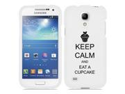 Samsung Galaxy S4 S IV Snap On 2 Piece Rubber Hard Case Cover Keep Calm and Eat A Cupcake White