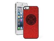 Apple iPhone 5 5s Glitter Bling Hard Case Cover Four Blessings Lucky Charm Feng Shui Red