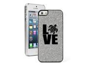 Apple iPhone 5c Glitter Bling Hard Case Cover Love Sea Turtle Silver