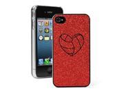 Apple iPhone 4 4S Glitter Bling Hard Case Cover Heart Volleyball Red
