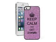 Apple iPhone 5 5s Glitter Bling Hard Case Cover Keep Calm and Get Inked Purple