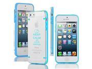 Apple iPhone 5c Ultra Thin Transparent Clear Hard TPU Case Cover Keep Calm and Love Hippos Light Blue