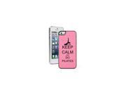 Apple iPhone 5 5s Glitter Bling Hard Case Cover Keep Calm and Do Pilates Pink