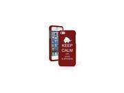 Apple iPhone 4 4s Red Snap On 2 Piece Rubber Hard Case Cover Keep Calm and Love Elephants