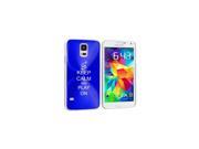 Samsung Galaxy S5 Aluminum Plated Hard Back Case Cover Keep Calm and Play On Water Polo Blue