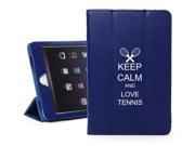 Apple iPad Air Blue Leather Magnetic Smart Case Cover Stand Keep Calm and Love Tennis