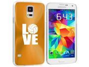 Samsung Galaxy S5 Aluminum Plated Hard Back Case Cover Love Volleyball Gold