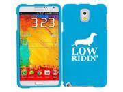 Samsung Galaxy Note 3 Snap On 2 Piece Rubber Hard Case Cover Low Ridin Dachshund Light Blue