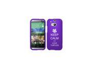 HTC ONE M8 Snap On 2 Piece Rubber Hard Case Cover Keep Calm and Love Turtles (Purple) HTC ONE M8 Snap On 2 Piece Rubber Hard Case Cover Keep Calm and Love Turtles (Purple)