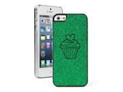 Apple iPhone 5 5s Glitter Bling Hard Case Cover Valentine Heart Cupcake Green
