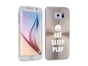 Samsung Galaxy S6 Aluminum Plated Hard Back Case Cover Eat Sleep Play Basketball Gold