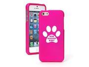 Apple iPhone 6 6s Snap On 2 Piece Rubber Hard Case Cover Paw Print Who Rescued Who Hot Pink