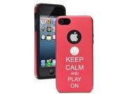 Apple iPhone 6 6s Aluminum Silicone Dual Layer Hard Case Cover Keep Calm and Play On Basketball Red