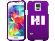 Samsung Galaxy S5 Mini Snap On 2 Piece Rubber Hard Case Cover HI Hawaiian Islands Hawaii Purple